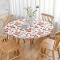 thumbnail image 3 of Pink and Blue Baseball Items Pattern Round Fitted Tablecloth with Elastic Edge,Dining Table Cover Waterproof,Outdoor Round Tablecloth for Camping,Dining,Indoor and Outdoor, 3 of 7