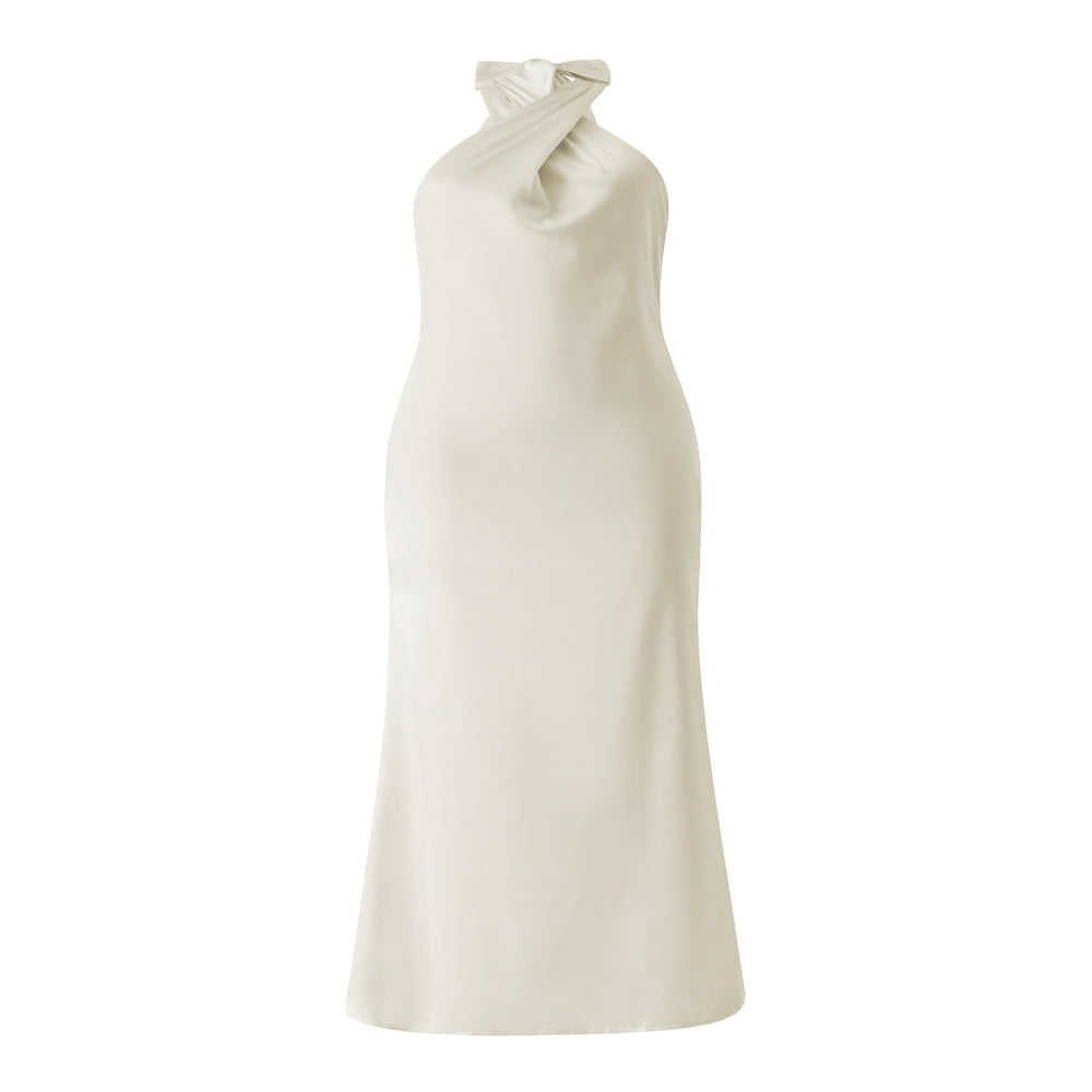 sachin and babi light blue dress Satin halter dresses main image 1