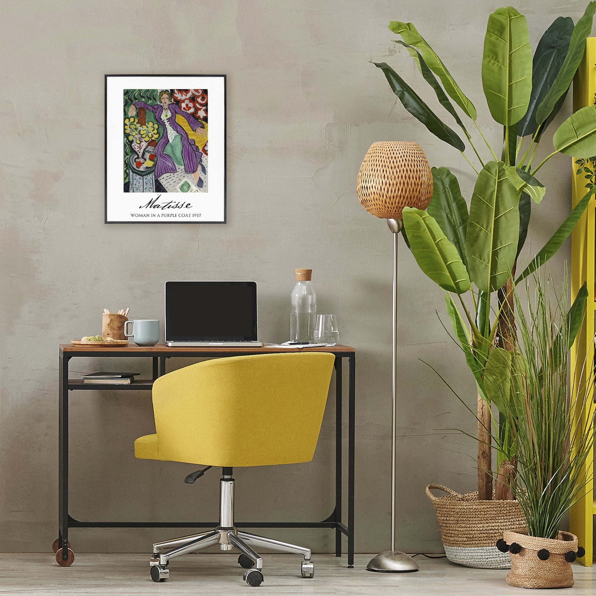 Stupell Industries Matisse Woman In Purple Coat Black Framed Giclee Art, design by Vintage Hustle