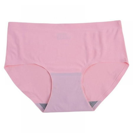 

4Pack Women s Mid-Rise Seamless Briefs Cool Silk Panties Summer Breathable Thin Briefs Underwear