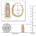 thumbnail image 5 of Dazzlingrock Collection Round Pink Sapphire in Two Rows Fashion with Around Metal Rope Hinged Huggie Hoop Earrings for Her (Color Pink, Clarity Highly Included) in 10K Yellow Gold, 5 of 6