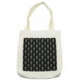 thumbnail image 1 of Black and White Tote Bag, All Seeing Eye Motif in Middle Eastern Hand Design Monochrome Mandala, Cloth Linen Reusable Bag for Shopping Books Beach and More, 16.5" X 14", Cream, by Ambesonne, 1 of 2