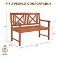thumbnail image 7 of Ktaxon 47 in Wood Garden Bench Outdoor Wooden Bench for 2 Person, Acacia Wood Sturdy Bench for Patio Park Lawn Deck Porch, 7 of 7
