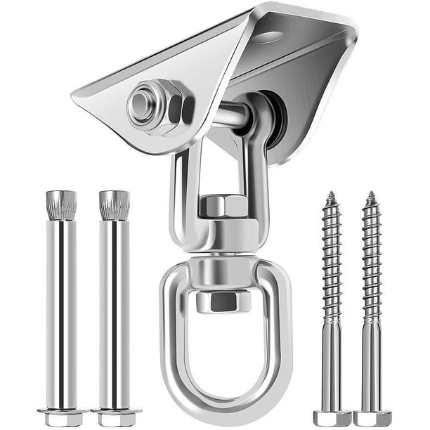Gancho de techo resistente de acero inoxidable SUS304, ganchos para colgar, 4 tornillos de fijación para juegos de madera de hormigón, yoga, hamaca, silla colgante, capacidad de carga de has
