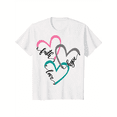 thumbnail image 1 of Plus Size Casual Heart Letter-Pattern Printed Women's T-Shirt | Round Neck Summer Short Sleeve Tops Clothes Cotton, 1 of 6