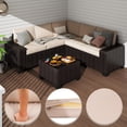 thumbnail image 4 of 6 Pieces Patio Furniture Set, Outdoor Sectional Sets, Beige, 4 of 11