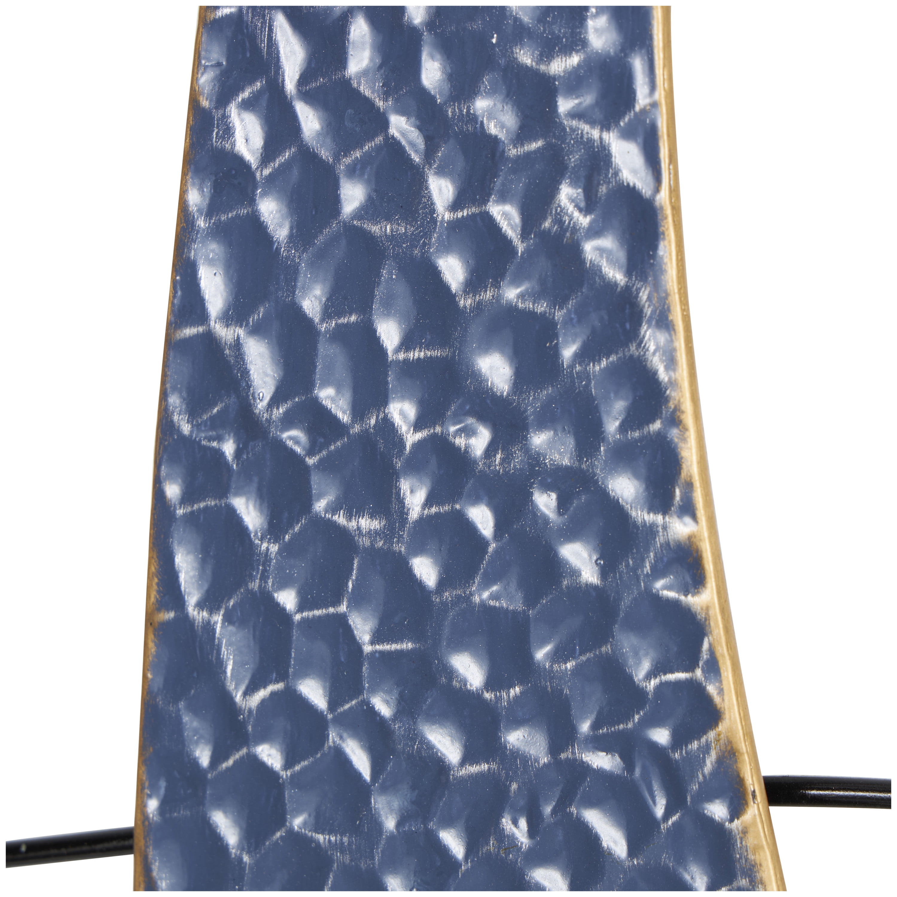 DecMode Blue Metal Sail Boat Wall Decor with Black Wire Outline and White Bird Accents