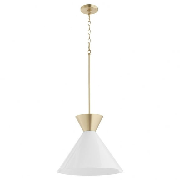 8119-280-Quorum Lighting-Beldar - 1 Light Pendant-14.25 Inches Tall and 17 Inches Wide-Aged Brass Finish-Clear Glass Color   -Traditional Installation