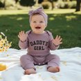 thumbnail image 5 of Beilxfa Baby Girl Newborn Clothes Western Outfit "DADDY'S GIRL" Letter Print Long Sleeve Romper Jumpsuit Infant Fall Winter 2PCS Outfits 0-6M, 5 of 8