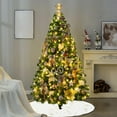 thumbnail image 5 of Horivan Gold Snowflake Plush Christmas Tree Skirt with Non-Slip Backing 35 Inch Festive Holiday Decor for Living Room Indoor Outdoor Xmas Party Decor Reusable Winter Celebration Tree Cover, 5 of 6