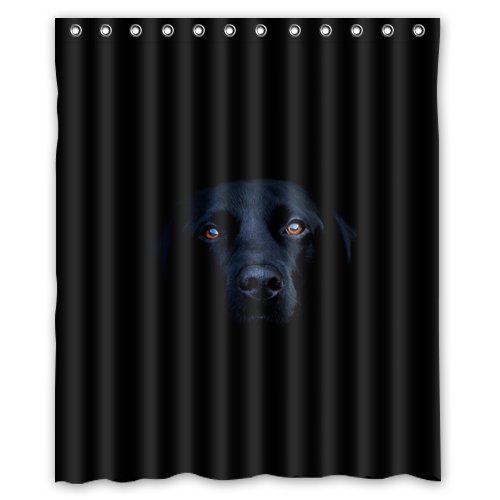 HelloDecor black lab puppy dog Labrador Retriever Shower Curtain Polyester Fabric Bathroom