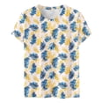 thumbnail image 3 of cocolona Womens Summer Short Sleeve Tops Casual Loose Floral Print Basic T-shirts Crew Neck Tees Trendy Blouse, 3 of 4