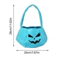 thumbnail image 3 of Halloween Teal Pumpkin Reusable Fabric Trick or Treat Tote Collapsible Soft Candy Bag 8x11 Inch Pumpkin Bucket with Handle for Party Favors Supplies Halloween Decor, 3 of 4