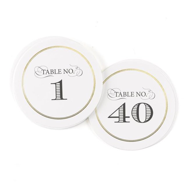 Hortense B. Hewitt Golden Elegance Table Number Cards, 5.5-Inches, Black/Gold