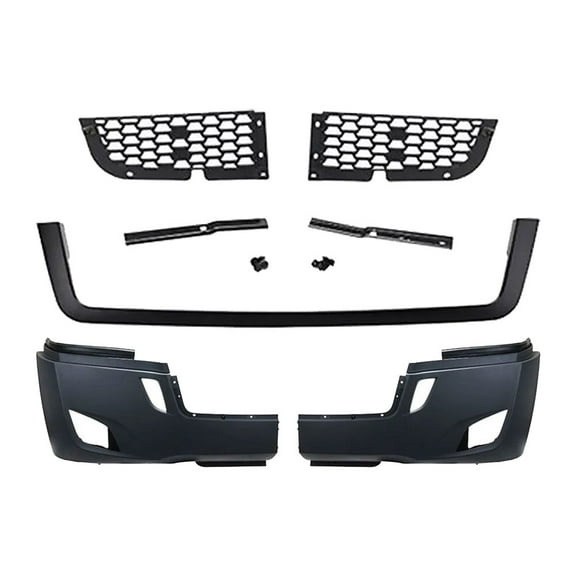 Heavy Duty Bumper Kit w/Fog ght Hole Compatible w/Freightner Cascadia 2018-2024 - Bumper Cover Replaces A21-28979-038, OE Aftermarket 3478414, Freightner A21-28979-025