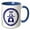 Blue/White, variant on 3drose, Funny Pi Design with Scales- Weigh a Pi, 11oz Magic Transforming Mug