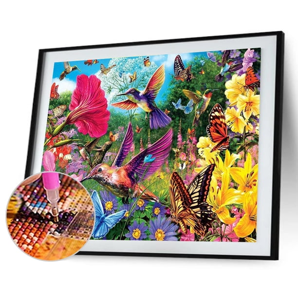 Cuadros Decorativos Cuadro de dibujo de diamantes de imitación de taladro redondo completo de pintura de diamante de mariposa DIY 5D Tmvgtek embutido en tela