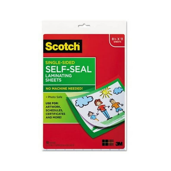 Self-Sealing Laminating Sheets 6 mil, 9.06" x 11.63", Gloss Clear, 10/Pack
