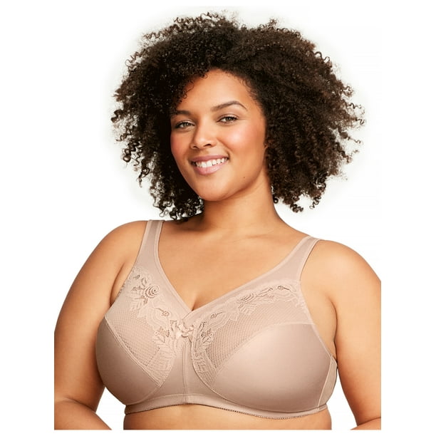 Glamorise Full Figure Plus Size MagicLift Minimizer Bra Wirefree 1003