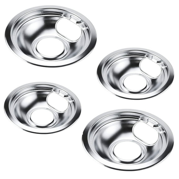 Beaquicy Chrome Range Drip Pans WB31T10010 and WB31T10011 Drip Bowl Set Fits Range Burner 8 Inch and 6 Inch