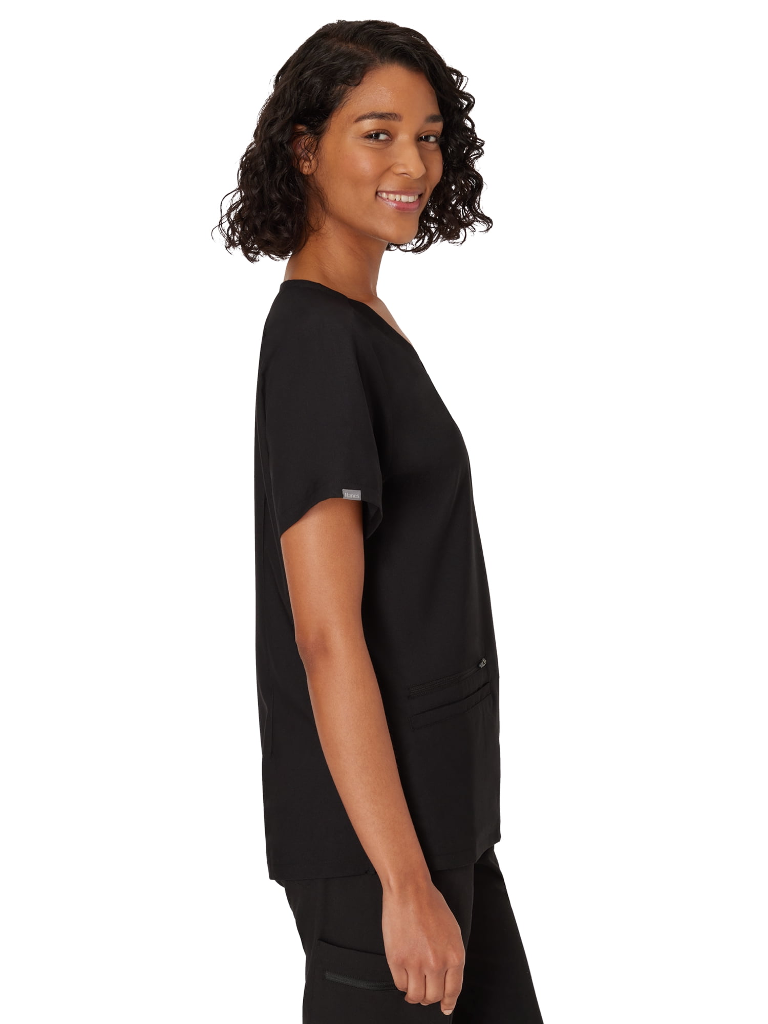 Hanes Women's Scrubs V-Neck Scrub Top, Premium, Short Sleeve, 3 Pocket, Sizes XS-3XL