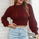 thumbnail image 5 of Gibobby Suéter de invierno para mujer, Suéter Ligero de Cuello Redondo Suéter para Mujer, para otoño e invierno(Rojo,CH), 5 of 5