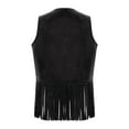 thumbnail image 2 of YUUMIN Girls Boys Western Cowboy Vest Sleeveless Tassels Jacket Cowgirl Open Front Fringed Waistcoat Black 16, 2 of 6