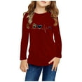 thumbnail image 2 of MeetoTime Hauts à Manches Longues pour Filles Printemps Automne Col Rond Imprimé Tunique Habillée Pull pour Enfants, 2 of 5