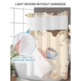 thumbnail image 4 of No Hook Shower Curtain with Snap in Liner,Watercolor Coffee Cup Color Block Waterproof Bath Curtain Double Layers with See Through Top Window,Boho Botanical Leaves Berry Hotel Shower Curtains 36x72in, 4 of 9