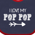 thumbnail image 4 of Inktastic I Love My Pop Pop with Arrow Boys or Girls Baby Bib, 4 of 4