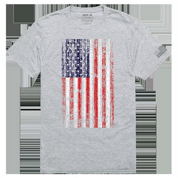 Rapid Dominance Distressed Flag Tactical Graphic Tee Shirt, Heather Gray - Medium