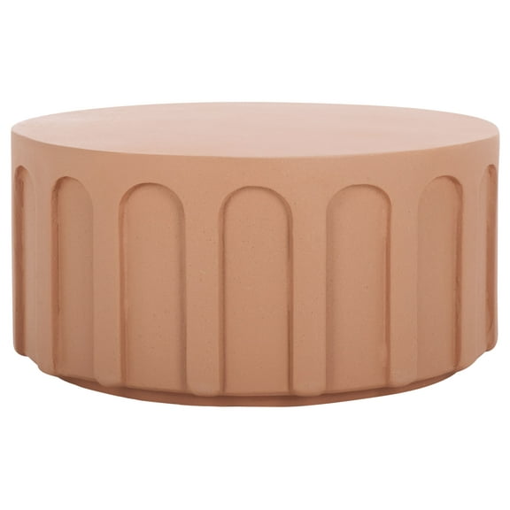 Safavieh Nikolaus Modern Round Ceramic Coffee Table, Terracotta