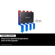 Samsung T7 Portable SSD 2TB Titan Gray, Up-to 1,050MB/s, USB 3.2 Gen2 (MU-PC2T0T/AM)