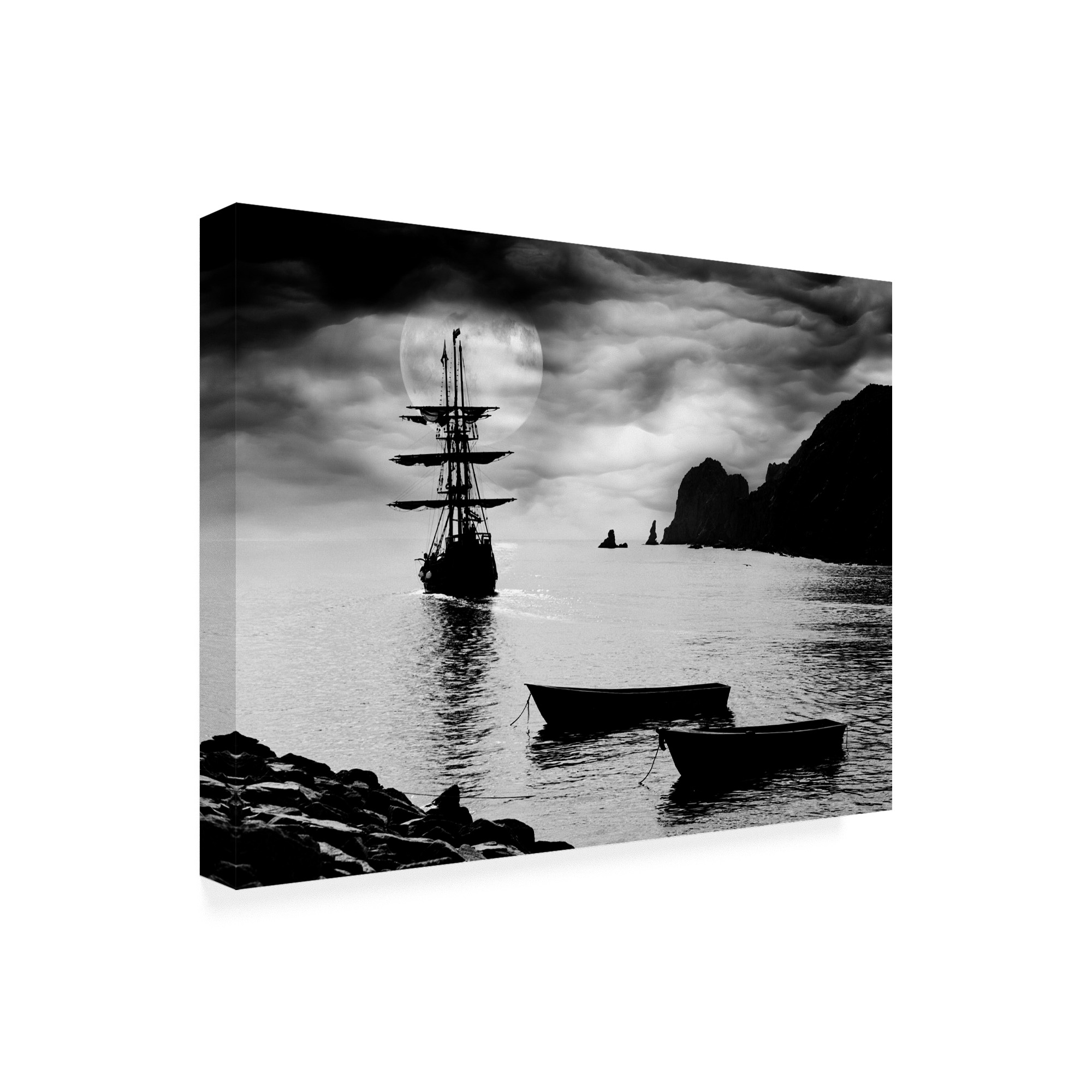 Trademark Fine Art 'Moon Ship Los Cabos Mexico' Canvas Art by Monte Nagler