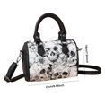 thumbnail image 3 of Bolso de hombro Boston con estampado de calavera, Bolso de mano para mujer con cremallera, Bolso Hobo de cuero PU, 3 of 8