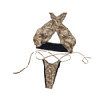 thumbnail image 2 of ZAXARRA Women Two Piece Bikini Suit Snakeskin Cross Halter Tops + Thong, 2 of 4