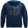 thumbnail image 3 of Police Blue Lives Matter T-shirt Navy Adult Unisex 100% Cotton Long Sleeve, 3 of 7