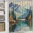 thumbnail image 6 of Orinice Mountain Lake Trees Reflection Bathroom Decor Set with Hooks, Polyester Fabric Shower Curtain 100% Waterproof Chic Modern Bathroom Decor 60x72, 6 of 7