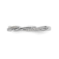 thumbnail image 3 of 14k White Gold Diamond Wedding Band Braided Infinity Anniversary Ring 1/8 Ct., 3 of 5