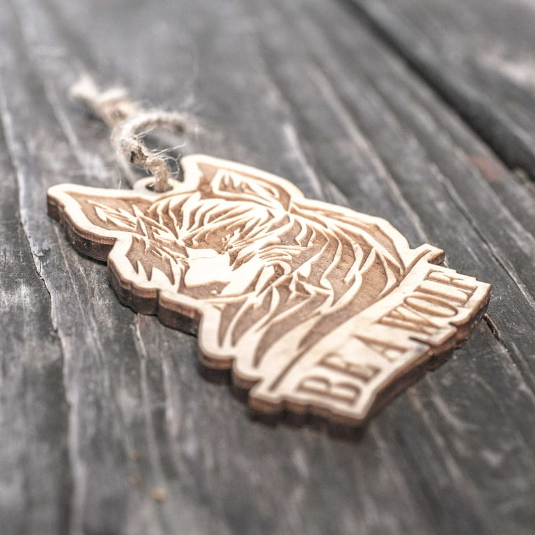 Ornament - Tribal - Be a Wolf- Raw Wood 3x4in Ornament - Tribal - Be a Wolf- Raw Wood 3x4in