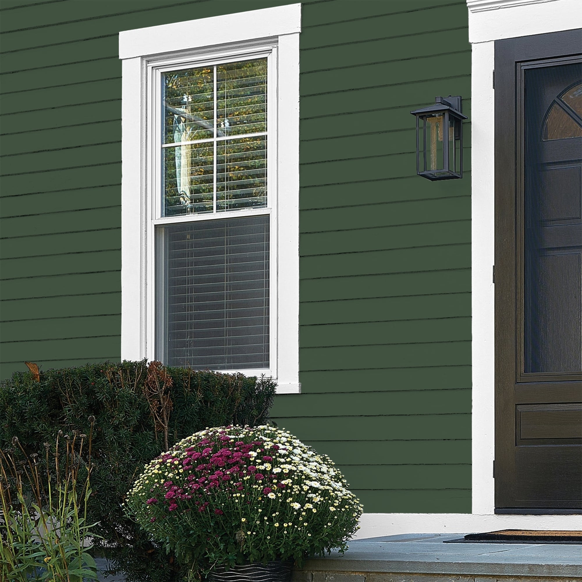 Glidden One Coat Pine Forest / Green Flat Exterior Paint with Primer, 1 Gallon