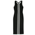 thumbnail image 2 of Vestido ajustado bar III con rayas universitarias recortadas para mujer negro XX-Small, 2 of 2