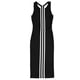 thumbnail image 2 of bar III Womens Cutout Varsity-Stripe Bodycon Dress, Negro, Grande, 2 of 2