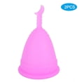 thumbnail image 2 of 2 uds copa menstrual de silicona para mujer copa de higiene femenina suministros para el período de menstruación en forma de luna púrpura L, 2 of 5