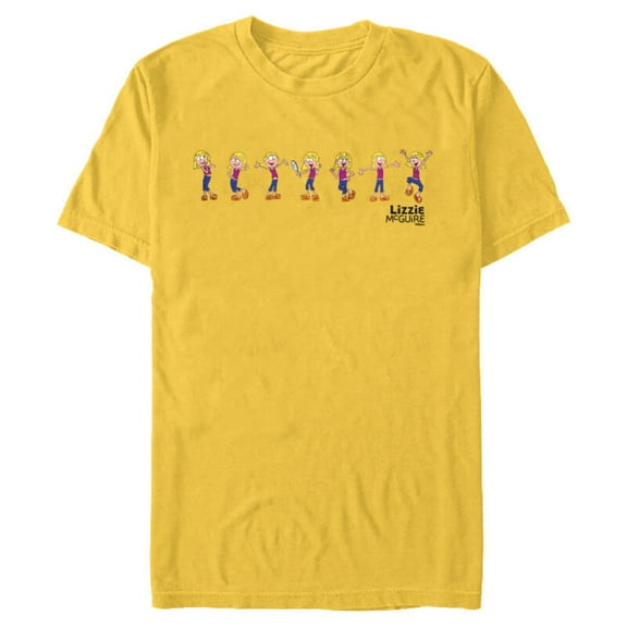 Disney Lizzie McGuire Animated Lizzie Multi-Pose - Short Sleeve Blended T-Shirt for Adults -Customized-Yellow