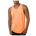 thumbnail image 3 of KPOPLK Men's Summer Solid Color Vest Fashion Casual Vintage Wash Sleeveless T Shirt Vest Top(L,Orange), 3 of 8