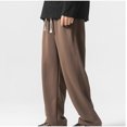 thumbnail image 5 of BinBiL Men's Baggy Sweatpants Fleece Straight Leg Casual Pants Elastic Waist Athletic Workout Jogger Sweat Pants Fall Winter Brown 4(M), 5 of 5