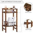 thumbnail image 4 of 28in Tall Side Table 3-Tier Small Narrow End Table for Couch, Skinny Nightstand for Small Space, Farmhouse Slim Night Stand with Storage, Wooden Frame Thin Bedside Table, for Living Room, Brown, 4 of 16