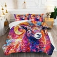 thumbnail image 5 of 3 Pieces Duvet Cover Set-Abstract 3D Bighorn Sheep- 3D Print Bedding 1 Duvet Cover 2 Pillowcases Natural Animals Comforter Set Soft Breathable for Boys Girls Children Duvet Set 9B53ANI7, 5 of 6