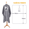 thumbnail image 3 of Capa De Barbería Al Agua Y Cepillo Repelente 2 Piezas Negro/Blanco Rallado, 3 of 5